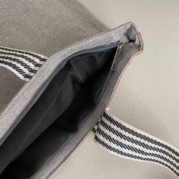 NEW Hello Kitty Tote Bag Purse Sanrio Blue‎ Canvas Zipper Closure Pocket Travel - Picture 6 of 8